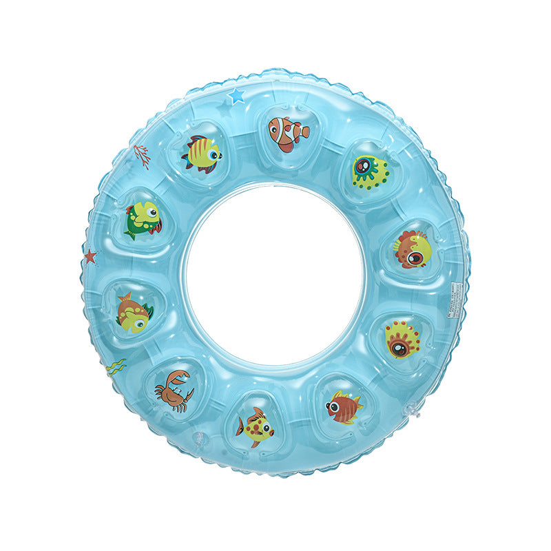 Inflatable fluorescent children's swimming ring