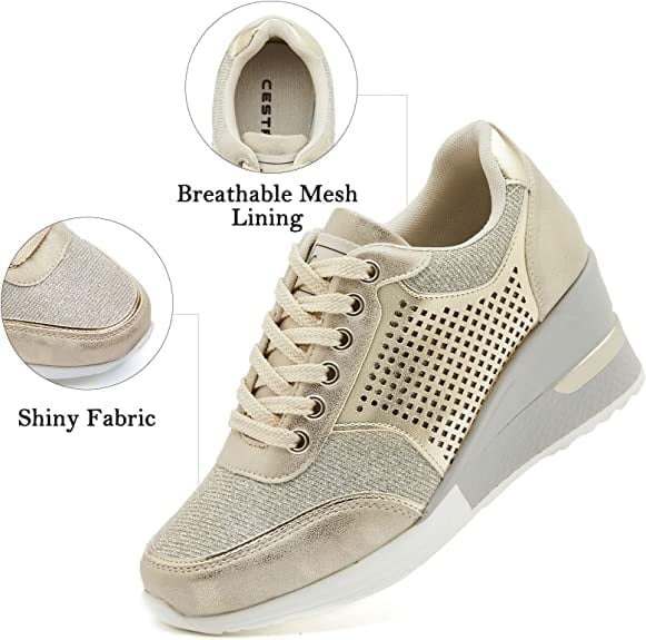 High Heeld Wedge Sneakers For Women