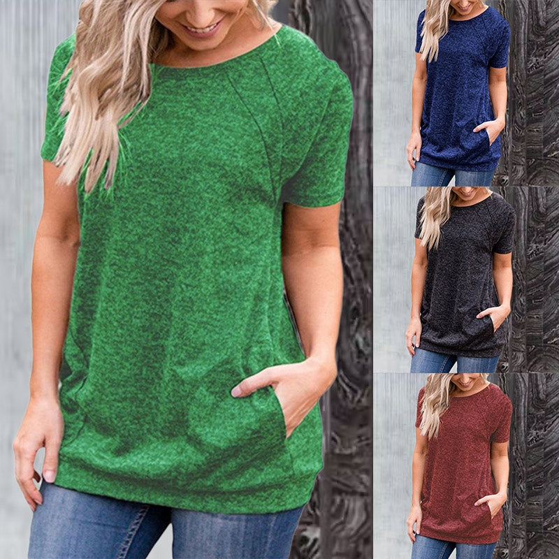 Round Neck Loose Casual Tops