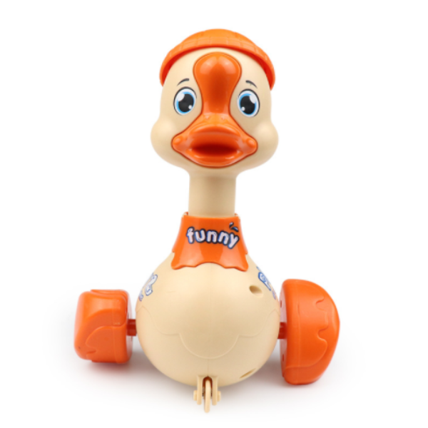 Press the rattle to swing the duck