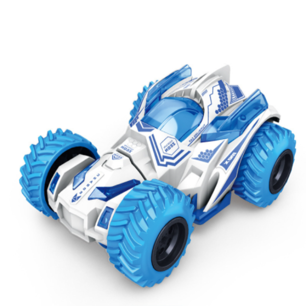 Inertial four-wheel drive rotating stunt car