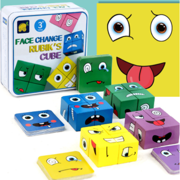 Face-changing Rubik's Cube Block Challenge Game