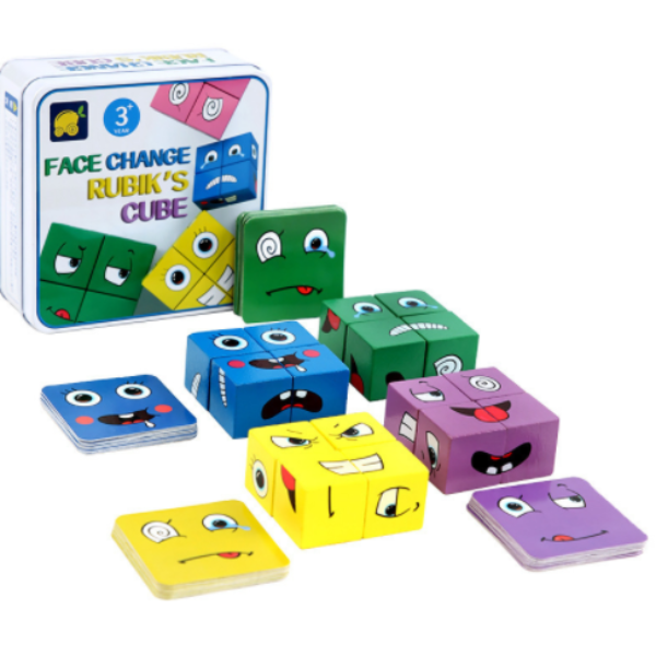 Face-changing Rubik's Cube Block Challenge Game