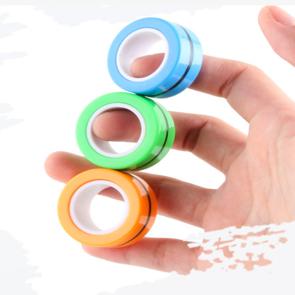 Magnetic decompression finger ring