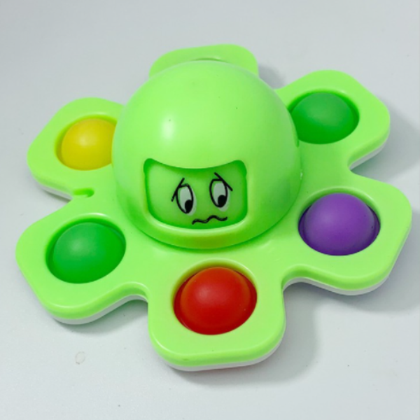 Fingertip spinning octopus with changing face