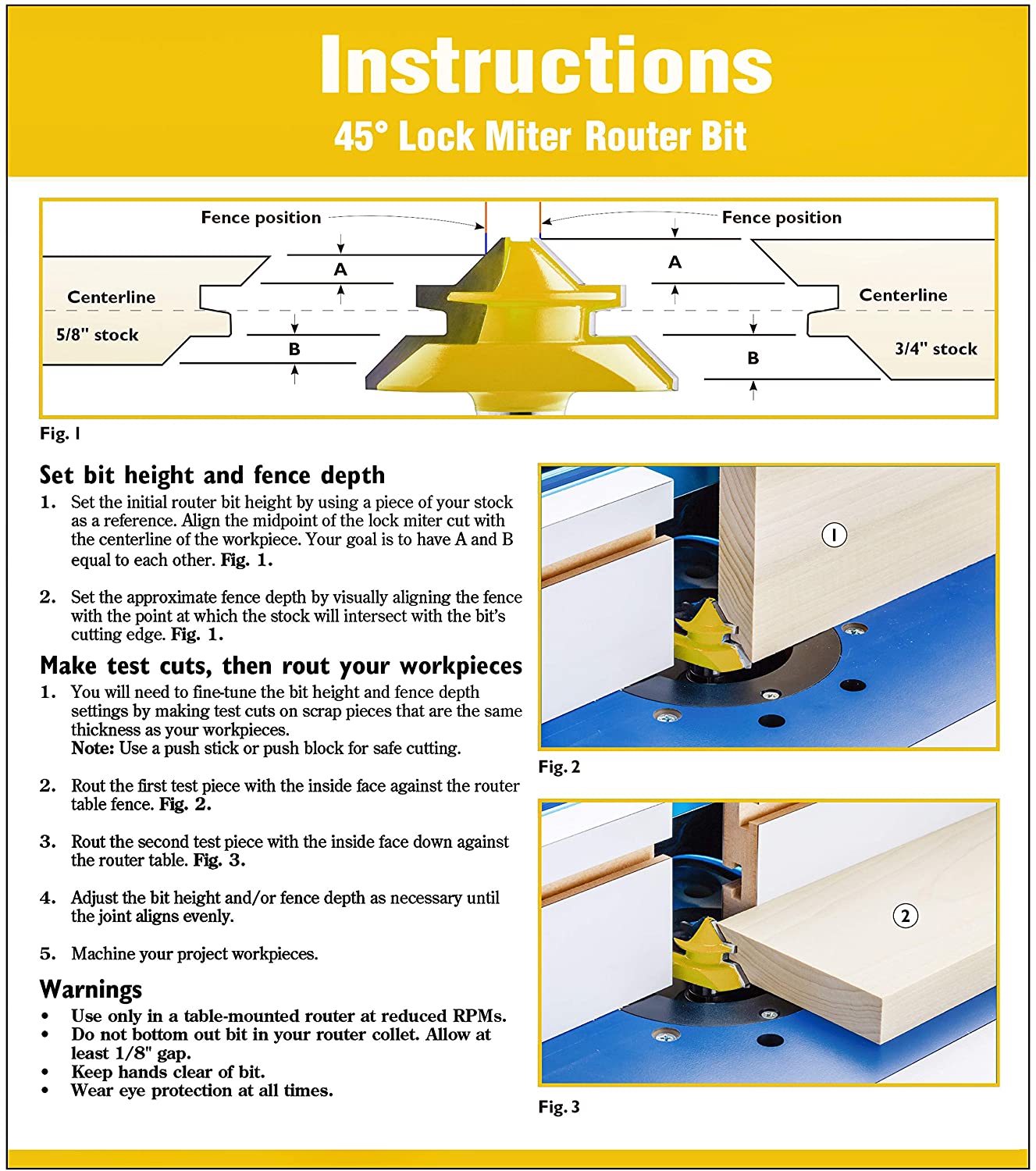 45° Lock Miter Router Bit - Limited Time Sale!