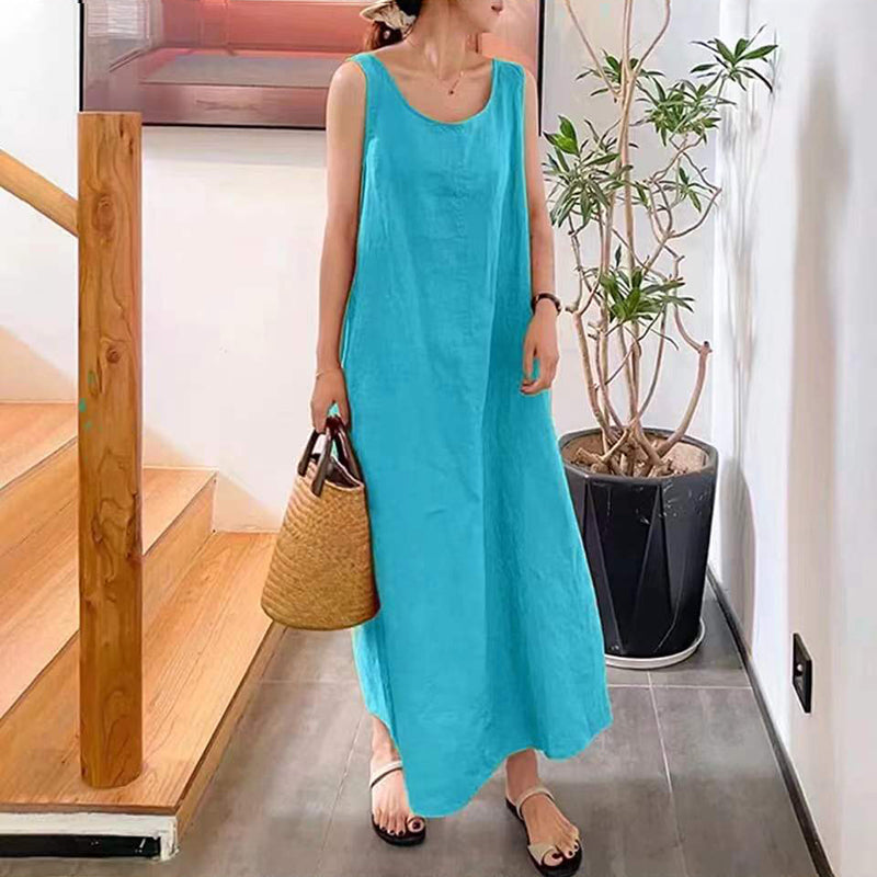 Cotton Linen Sling Sleeveless Dress