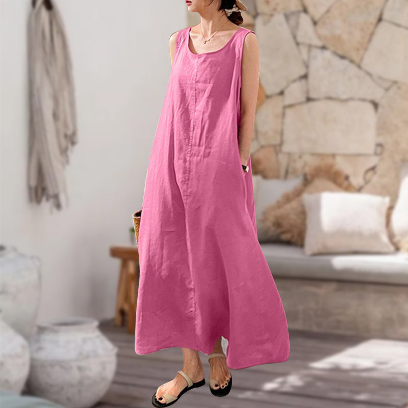 Cotton Linen Sling Sleeveless Dress