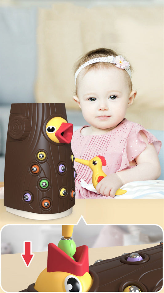 Woodpecker magnetic feeding bird educational toy