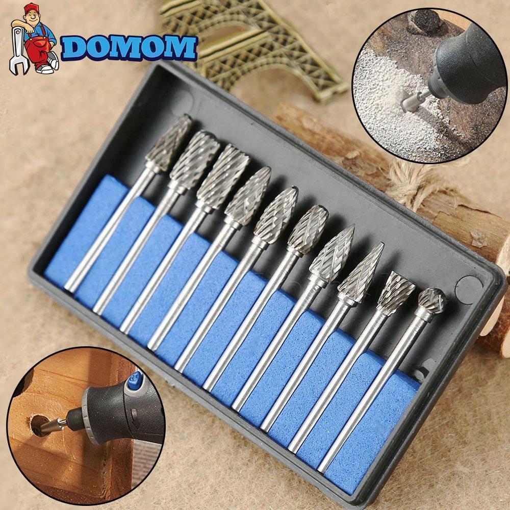 DOMOM 10-In-1 Tungsten Steel Grinding Head Set