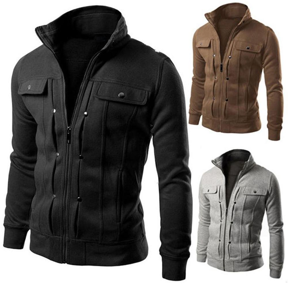 Men's solid collar slim jacket