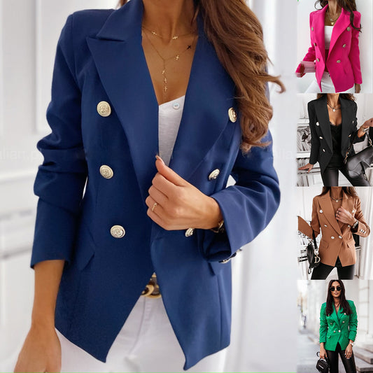 Long sleeve double breasted suit coat