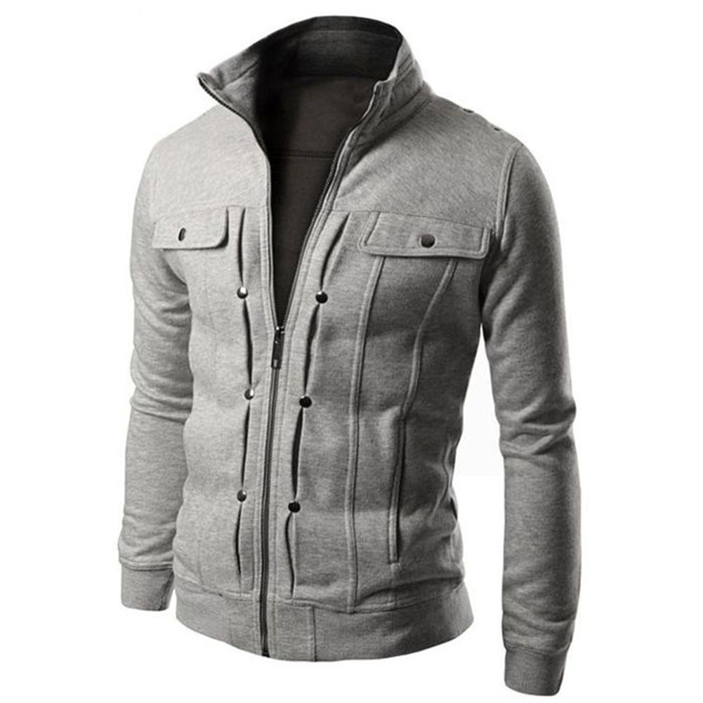 Men's solid collar slim jacket