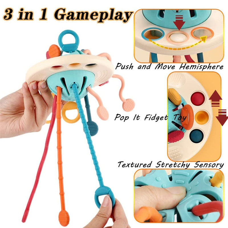 Pull silicone teething baby sensory toy