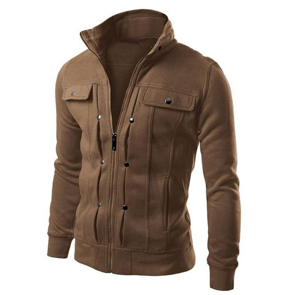 Men's solid collar slim jacket