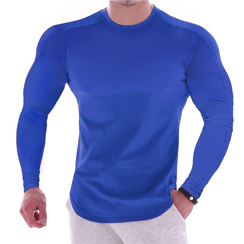 Men's solid sports long sleeves