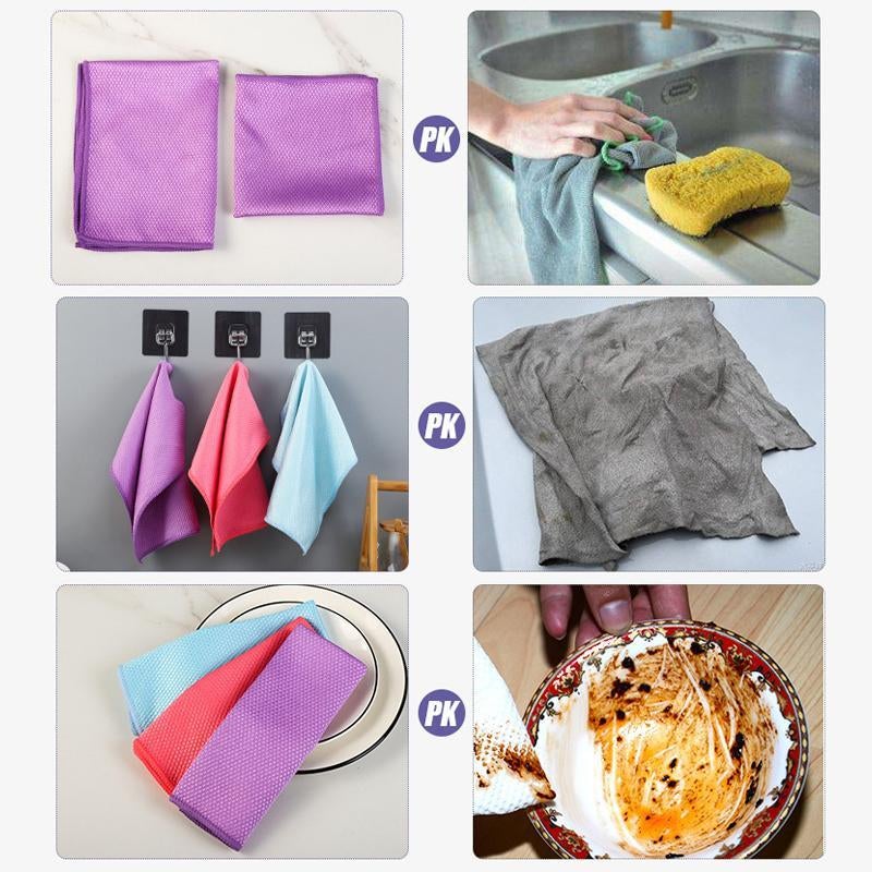 Microfiber Polishing Cleaning Fish Scale Dishcloth (5 Pcs)