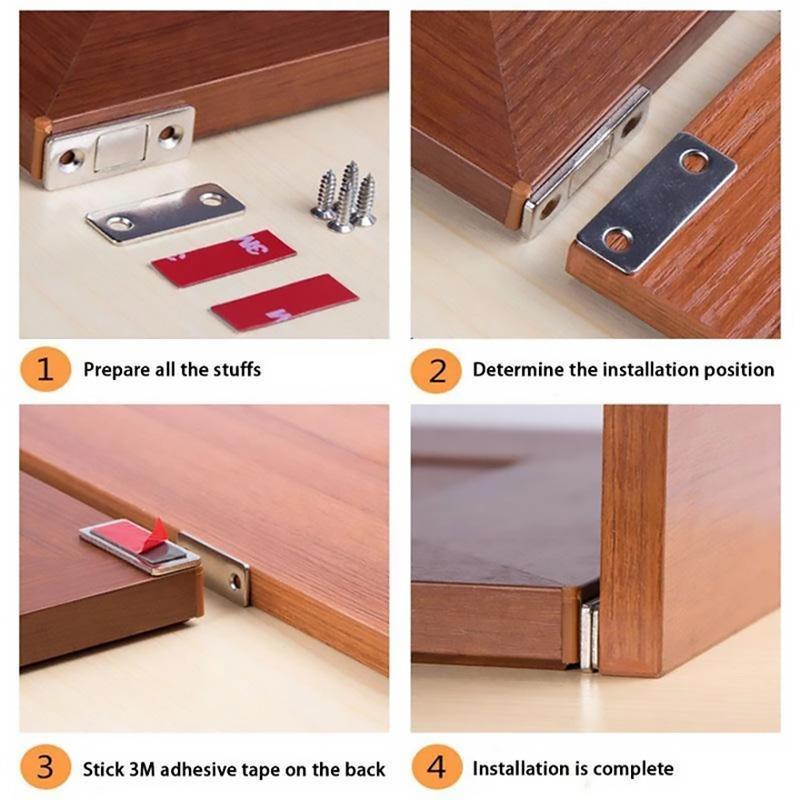 Punch-free Magnetic Door Closer, 5 pcs