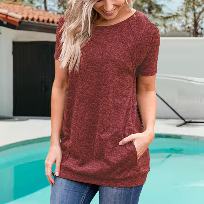 Round Neck Loose Casual Tops