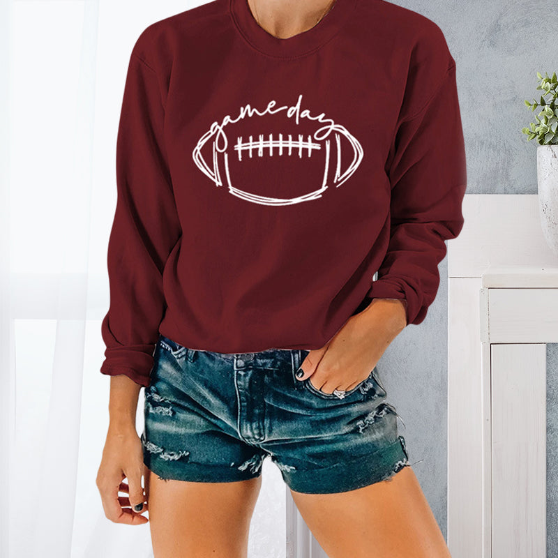 Rugby Print Long Sleeve Top