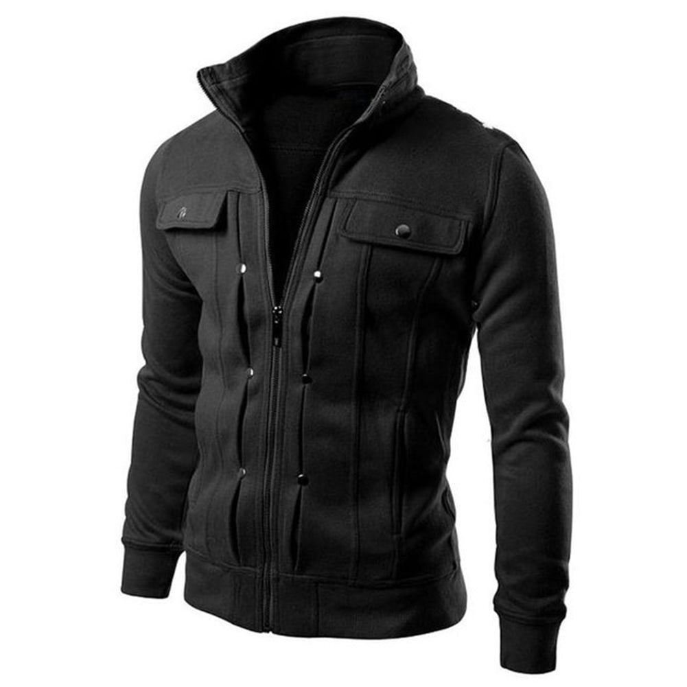 Men's solid collar slim jacket