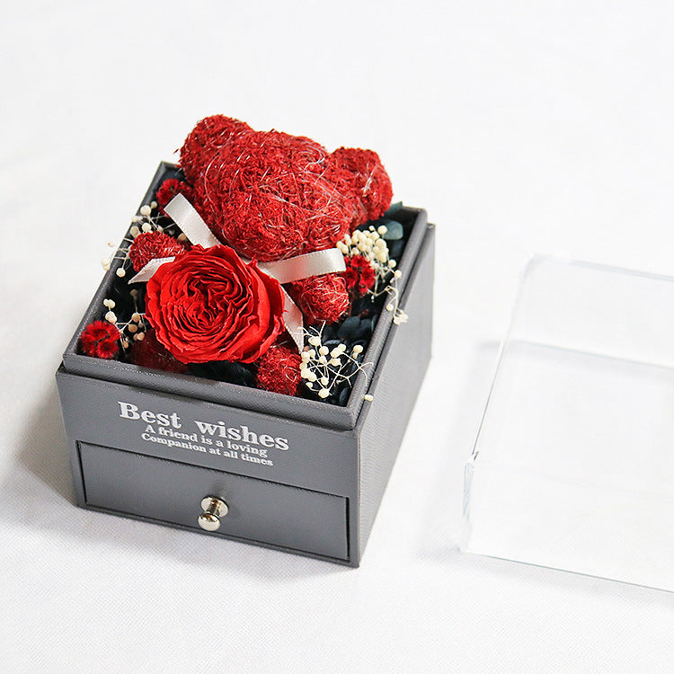 Flower Gift Box Rose Bear