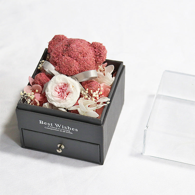 Flower Gift Box Rose Bear