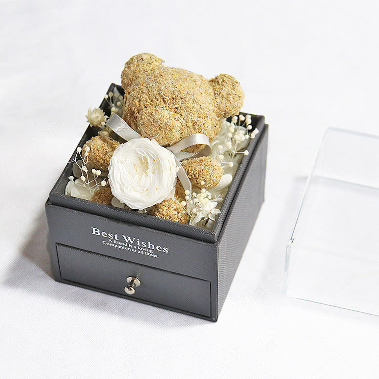 Flower Gift Box Rose Bear