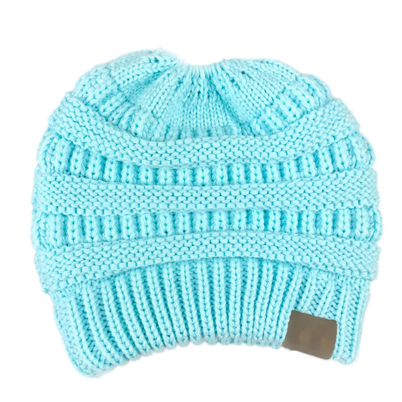 Women's round top knitting hat