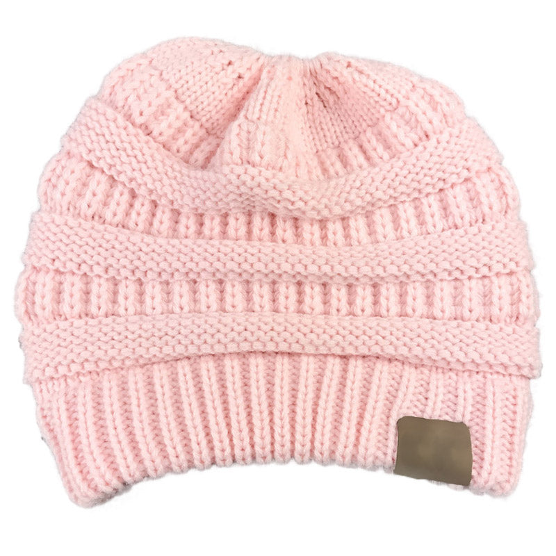 Women's round top knitting hat