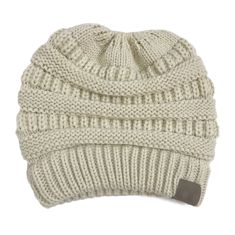 Women's round top knitting hat