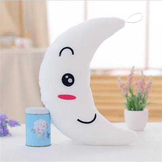 Colorful moon shaped plush toys