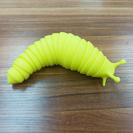 Friendly articulated slug flexible toy