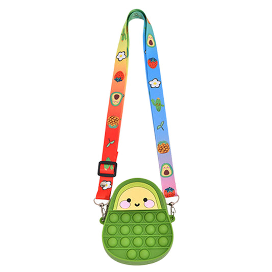 Avocado shaped shoulder bag silicone decompression toy