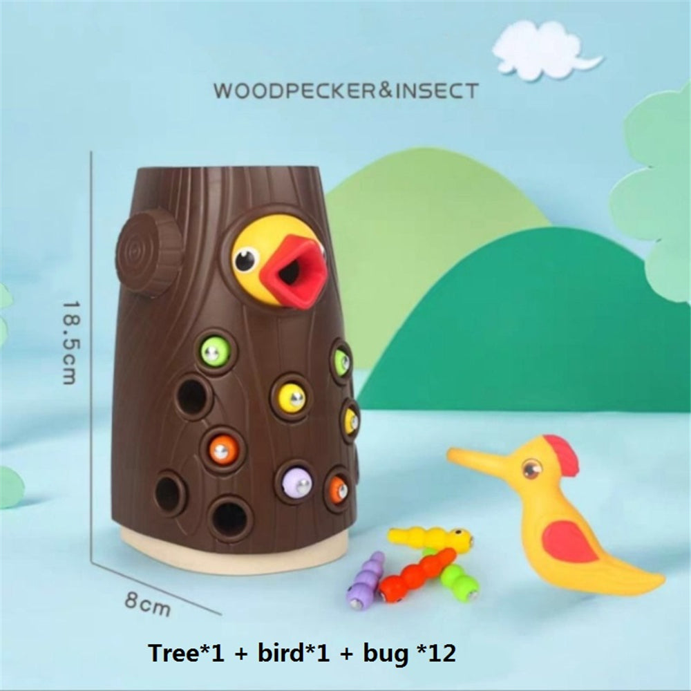 Woodpecker magnetic feeding bird educational toy