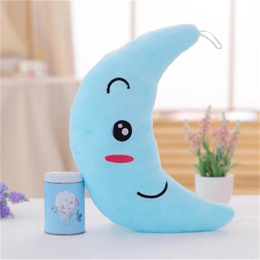 Colorful moon shaped plush toys