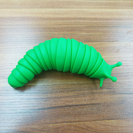 Friendly articulated slug flexible toy