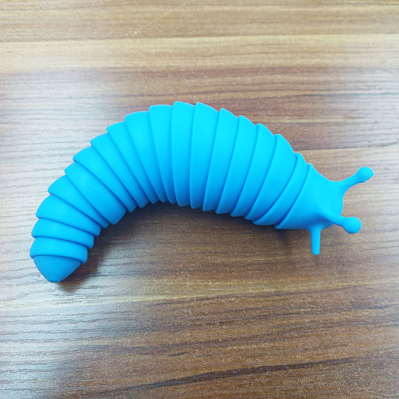 Friendly articulated slug flexible toy