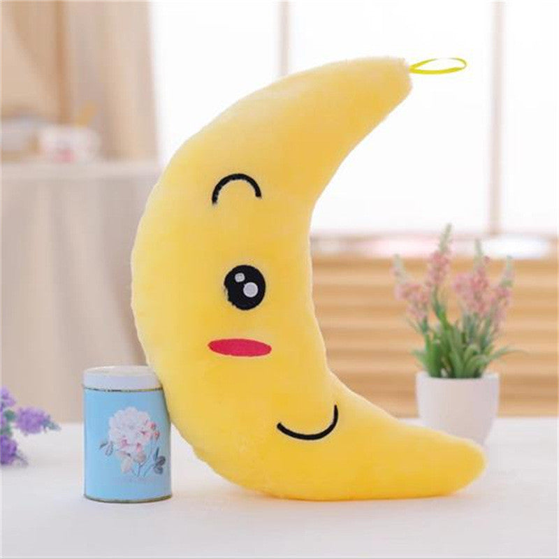 Colorful moon shaped plush toys