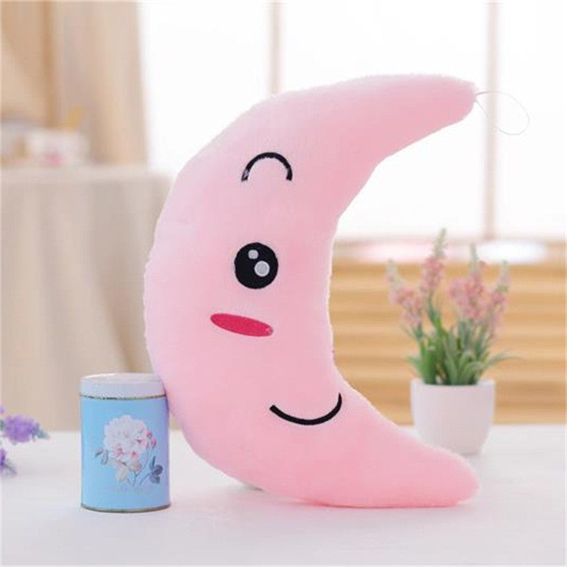 Colorful moon shaped plush toys