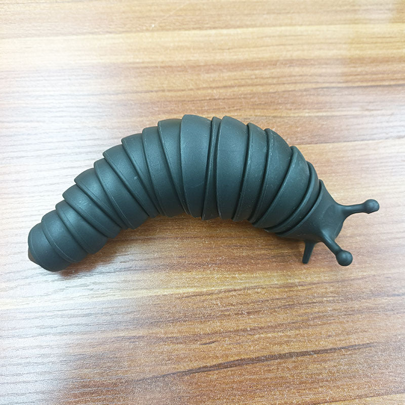 Friendly articulated slug flexible toy