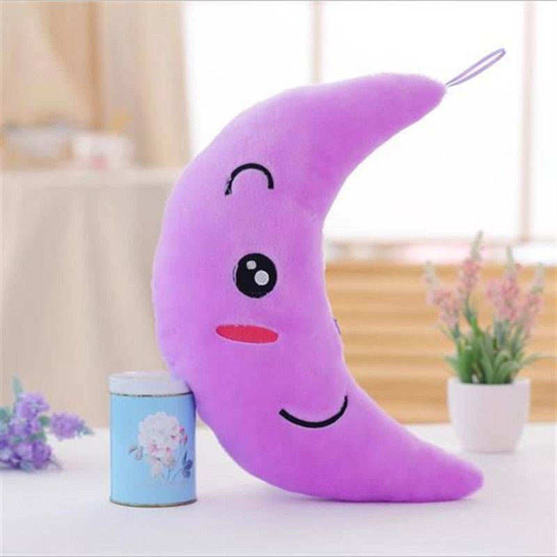 Colorful moon shaped plush toys