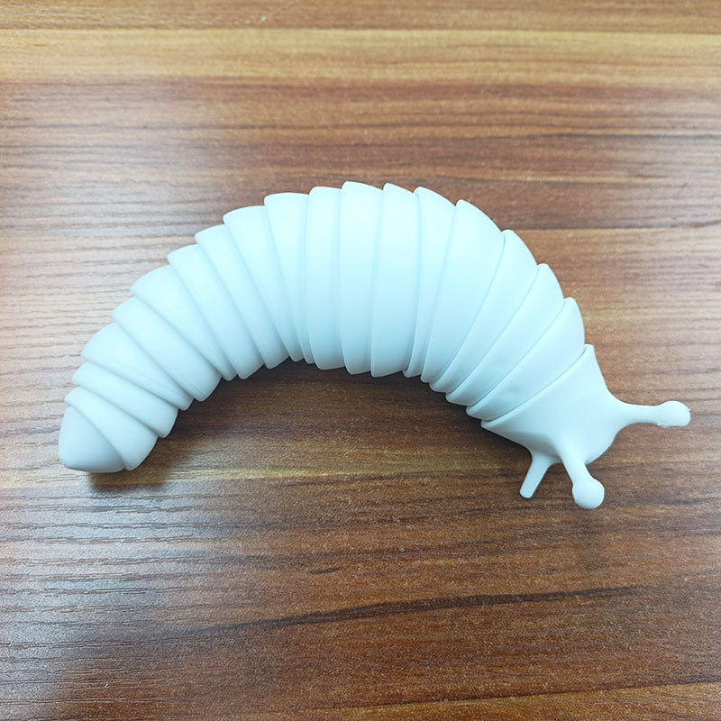 Friendly articulated slug flexible toy