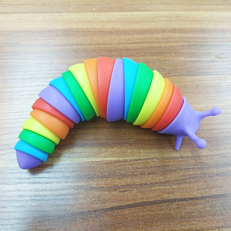 Friendly articulated slug flexible toy