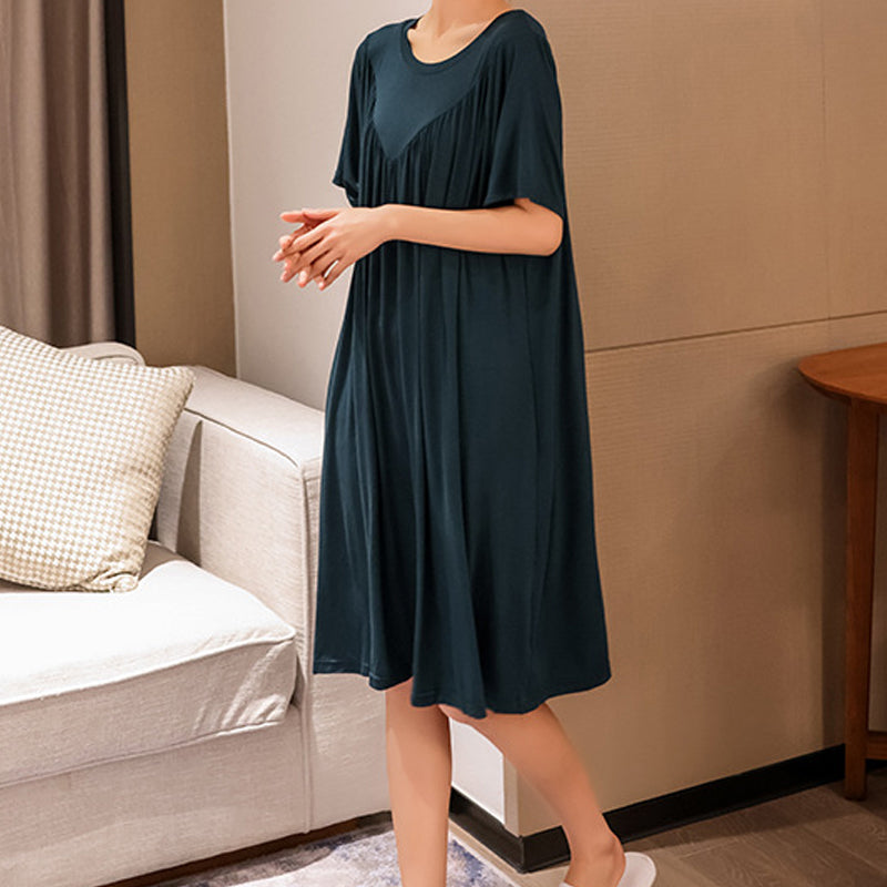 Super Soft Comfortable Short Sleeve Loose Pajama Dress