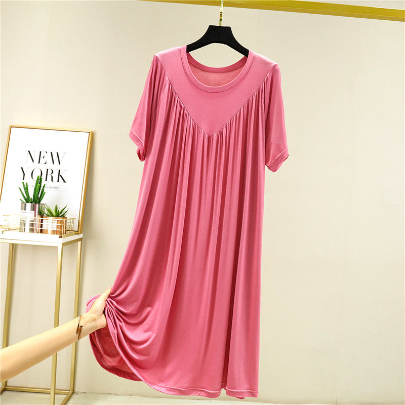 Super Soft Comfortable Short Sleeve Loose Pajama Dress