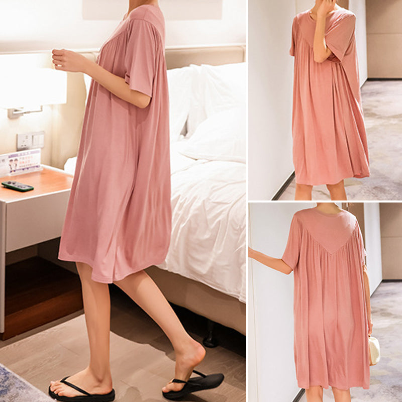 Super Soft Comfortable Short Sleeve Loose Pajama Dress