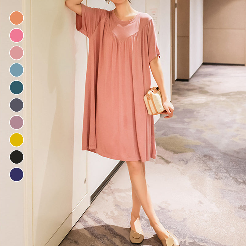 Super Soft Comfortable Short Sleeve Loose Pajama Dress