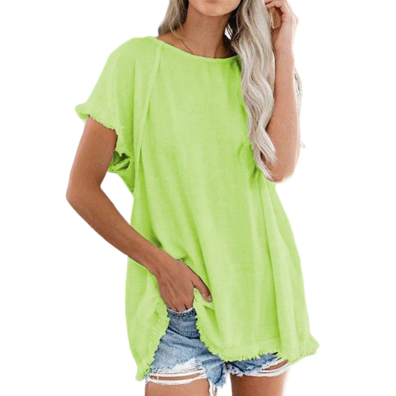 Women's Plain Tassel Casual Top