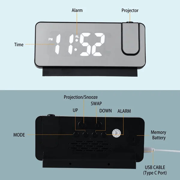 Projection alarm clock